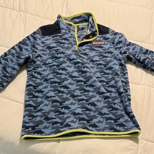 Kids Vineyard Vines Blue Camo Fleece with Yellow Accents